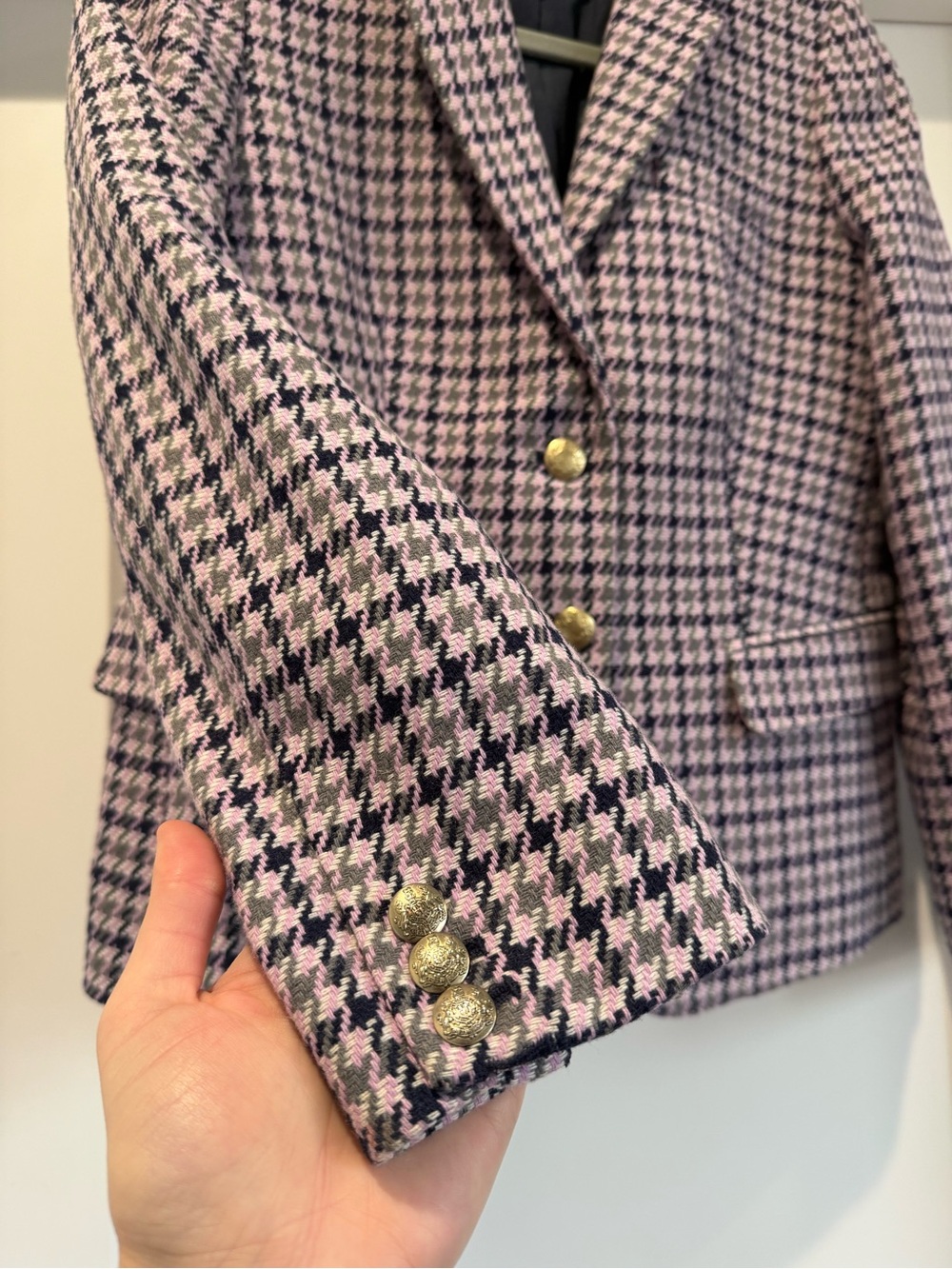 J. Crew Classic Houndstooth Blazer Jacket - Purple & Black - Picture 4 of 6